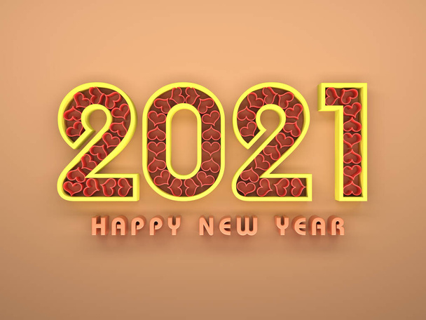 New Year 2021 Creative Design Concept - 3D Rendered Image - Photo, Image