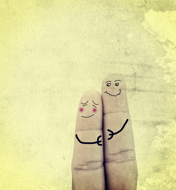 pari rakastunut maalattu sormet
 - Valokuva, kuva