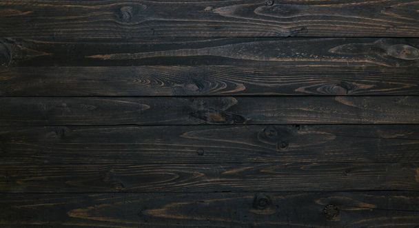 Dark brown weathered rustic wooden planks background. Western style timber barn wood texture. Empty space, room for text, copy. - Photo, Image