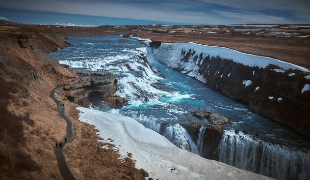 Le paysage de la cascade de Gullfoss, situé dans la route Gloden Circle dans le sud-ouest de l'Islande
 - Photo, image