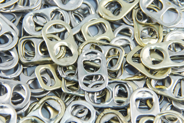 ring pull aluminum of cans, background - Photo, Image