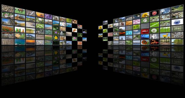 Internet and television concept background, photography collage - Photo, Image