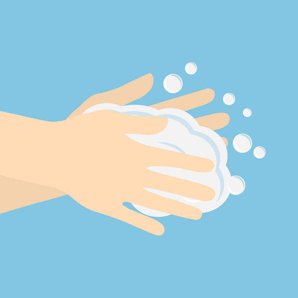 hand washing with soap -vector illustration - Vector, Image