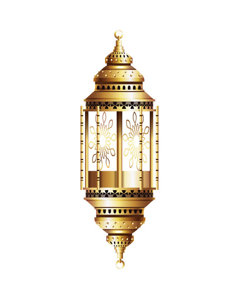 ramadan kareem golden lantern hanging icon - Vecteur, image