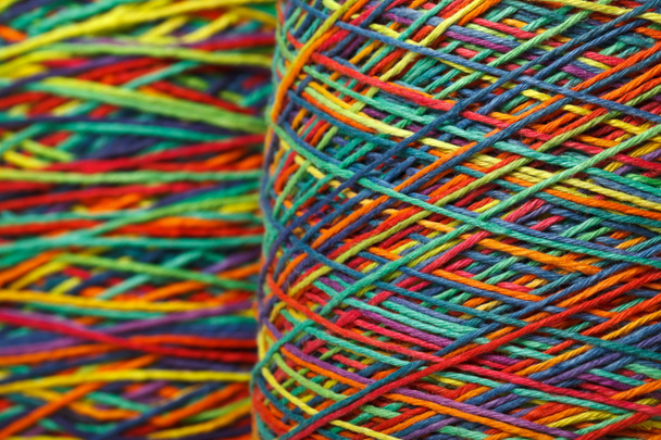 Multicolored yarn roll - Photo, Image