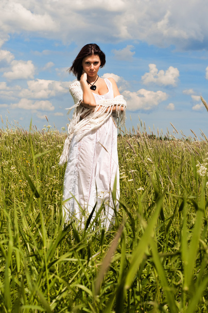 Woman with white headscarf - Fotografie, Obrázek