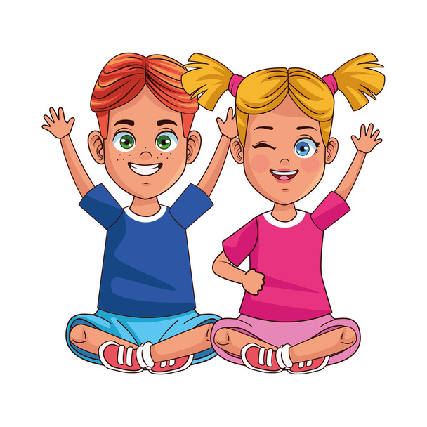 feliz niños avatares personajes
 - Vector, Imagen