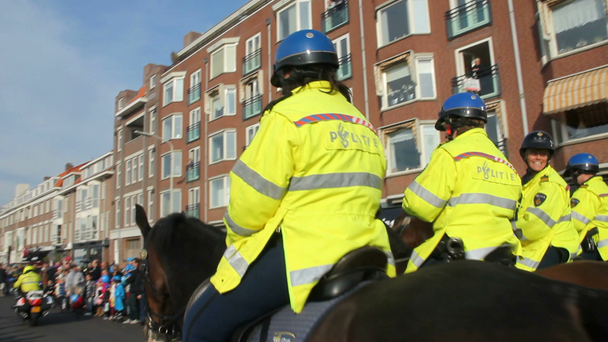 ženských policistů na koních - Záběry, video