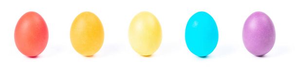 Multi-colored eggs isolated on a white background. Easter concept. - Foto, Imagem