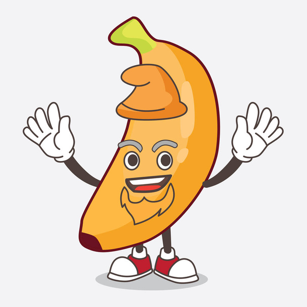 Μια απεικόνιση του χαρακτήρα μασκότ κινουμένων σχεδίων Banana Fruit εκτελείται ως ξωτικό στη σκηνή - Διάνυσμα, εικόνα