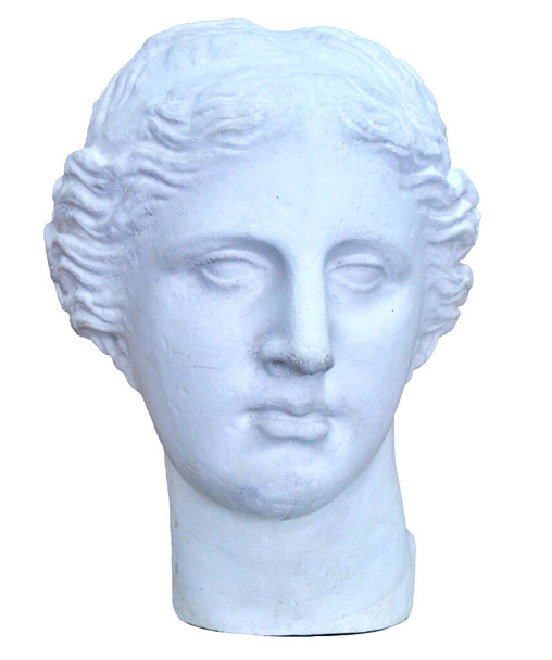 White gypsum statue  Venus head. Plaster head bust - Photo, Image