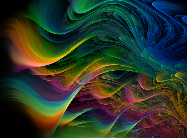 Fractal multicolored waves - Photo, Image
