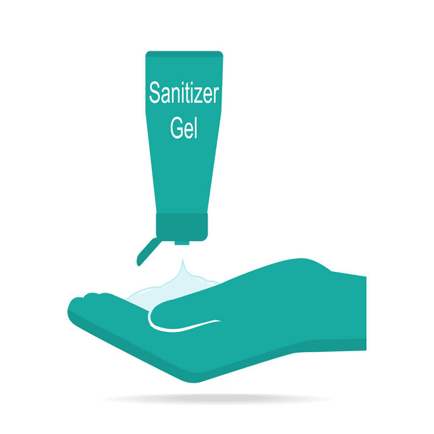 Lavarse la mano con el icono de gel desinfectante, ilustración del icono de higiene
 - Vector, Imagen