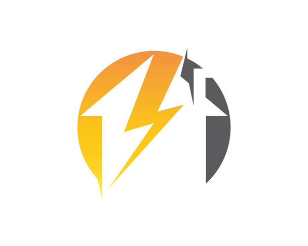 Lightning House Logo design Template - Vektor, Bild