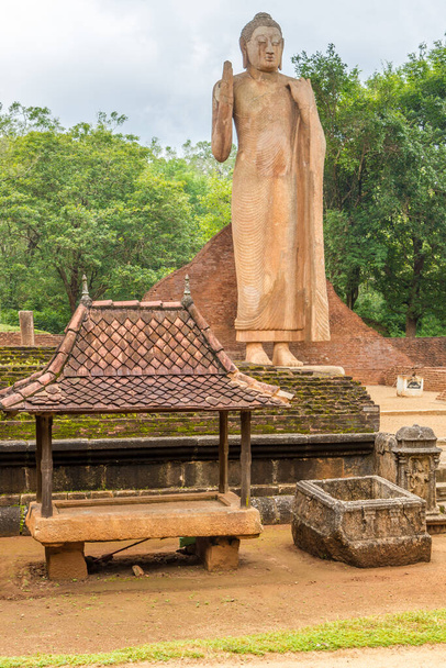 View at Maligawila Buddha statue - standing figure of the Buddha, Sri Lanka.  - Foto, imagen