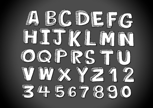Hand drawn letters font - Vettoriali, immagini