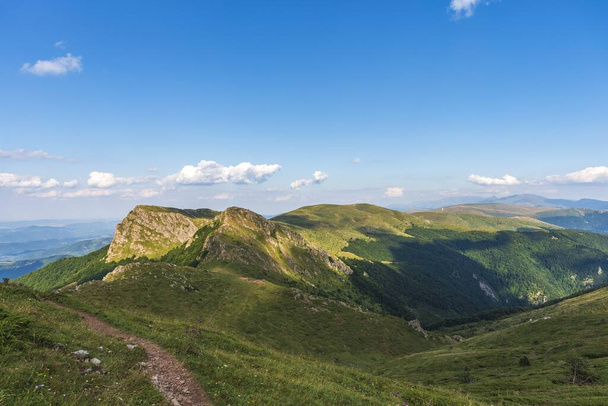 A beautiful view of the Stara Planina mountains in Bulgaria in summer - Fotoğraf, Görsel