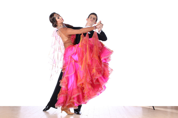 Latino dancers in ballroom isolated on white background - Фото, изображение