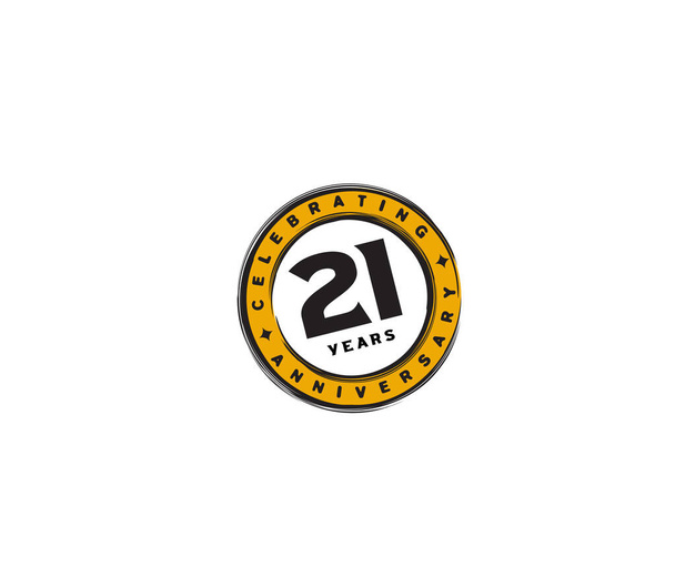 Évforduló logó 21 ikon, geometriai vállalati identitás, vektor illusztráció - Vektor, kép