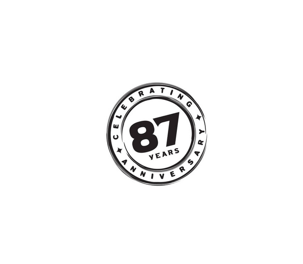 Évforduló logó 87 ikon, geometriai vállalati identitás, vektor illusztráció - Vektor, kép