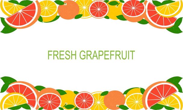 Vector verse grapefruit template geschikt voor banners, tijdschriften, websites, restaurants en menu 's. Gezond eten met fruit voor een gezonde levensstijl. - Vector, afbeelding
