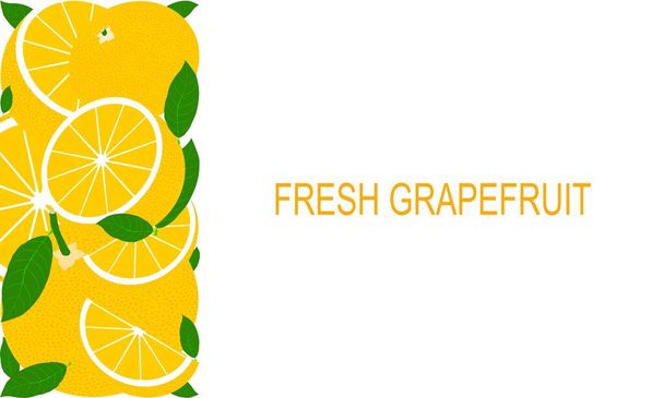 Vektor friss grapefruit sablon alkalmas bannerek, magazinok, weboldalak, éttermek és menük. Egészséges táplálkozás gyümölcsökkel az egészséges életmód érdekében. - Vektor, kép