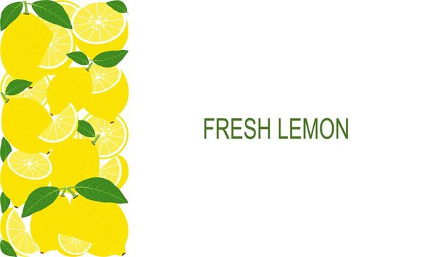 Vector fresh lemons template suitable for banners, magazines, websites, restaurants and menus. Healthy eating with fruits for a healthy lifestyle. - Vector, Image