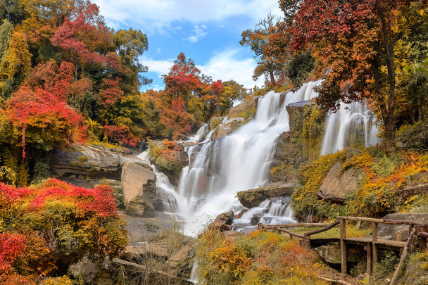 Waterfall in national park during autumn - Photo, Image