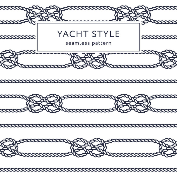 Nautical rope seamless pattern. Yacht style design - Vector, Image