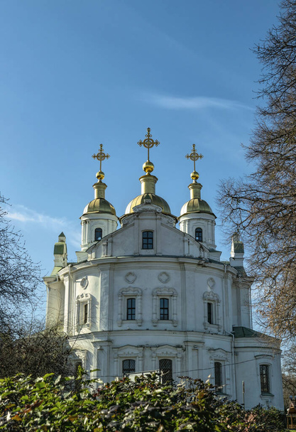 Ortodoksinen kirkko Pultavan vastaan kevään sininen taivas - Valokuva, kuva