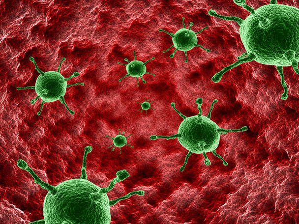 3D render of a medical background with abstract virus cells - Photo, Image