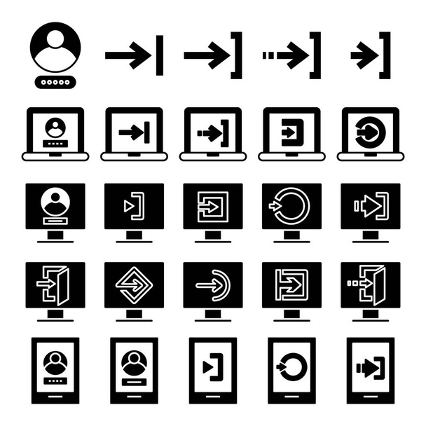 login and sign in icons set - Vector, Image