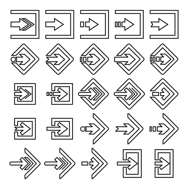 login and sign in icons set, line design - Vector, Image