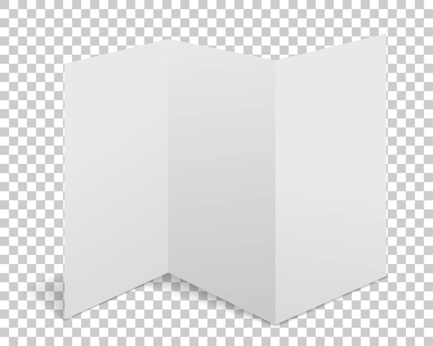 Vektor Papierflyer mit realistischem Schatten. Weiße leere Seite isoliert auf dem Hintergrund. Vorlage gefälscht. - Vektor, Bild