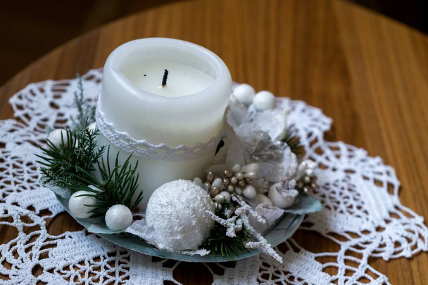 Cozy home interior decor with  candle - Photo, Image