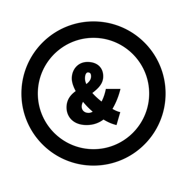 Σύμβολο Ampersand απομονώνονται σε λευκό φόντο. Μαύρο σύμβολο για το σχέδιό σας. Εικονογράφηση διάνυσμα, εύκολο στην επεξεργασία. - Διάνυσμα, εικόνα