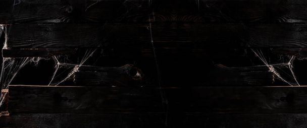 Halloween háttér és tapéta. Sötét fa textúra és üres hely a szövegnek - Fotó, kép