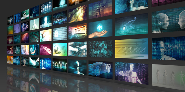 Digital Multimedia Entretenimento e Internet Business Concept - Foto, Imagem