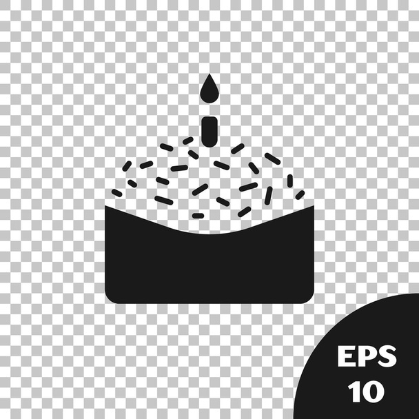 Черный пасхальный торт и икона свечи изолированы на прозрачном фоне. Счастливой Пасхи. Векторная миграция
 - Вектор,изображение