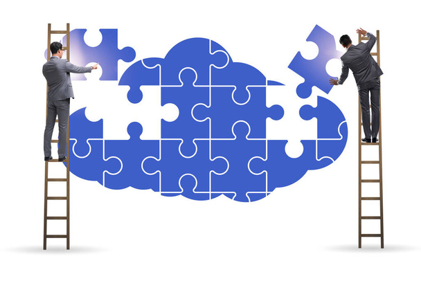 Konzept des Cloud Computing mit Puzzle - Foto, Bild