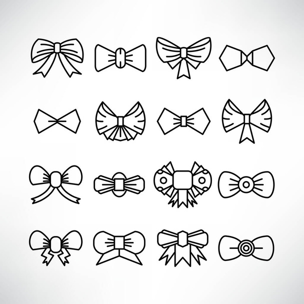 bow tie and ribbons collection line  - Vektor, Bild