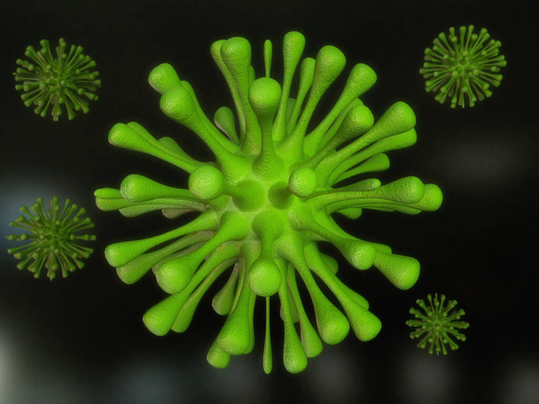 3D-Darstellung. Coronavirus 3D Konzept Illustration - Foto, Bild