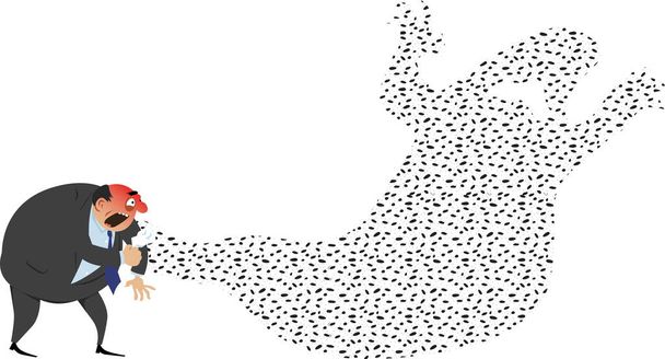 Toux personne répandant un nuage de germes en forme de monstre, illustration vectorielle EPS 8
 - Vecteur, image