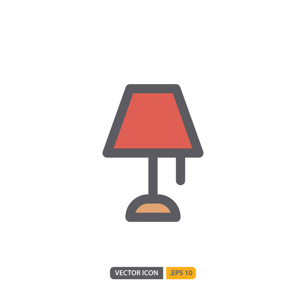 Lampensymbol isoliert auf weißem Hintergrund. für Ihre Website-Design, Logo, App, Ui. Vektorgrafik-Illustration und editierbarer Strich. Eps 10. - Vektor, Bild