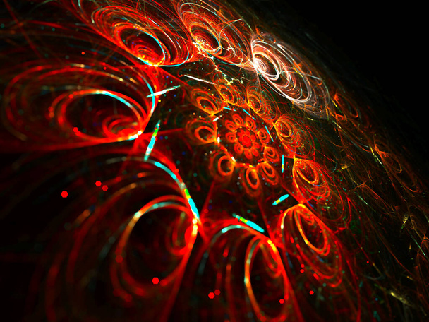 Red Floral Background   - Fractal Art   - Photo, Image