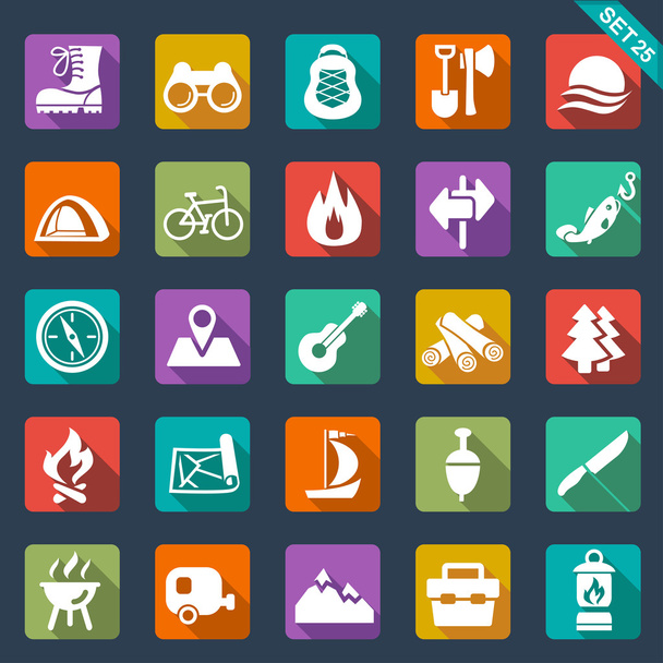 Camping icons - Vector, Image
