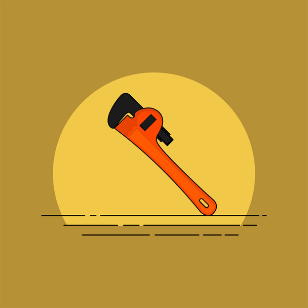 Ilustração do vetor da ferramenta do trabalhador da chave da tubulação para o projeto do molde
 - Vetor, Imagem