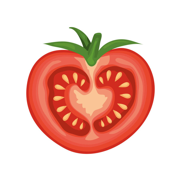 frisches Tomatengemüse isoliert Symbol - Vektor, Bild