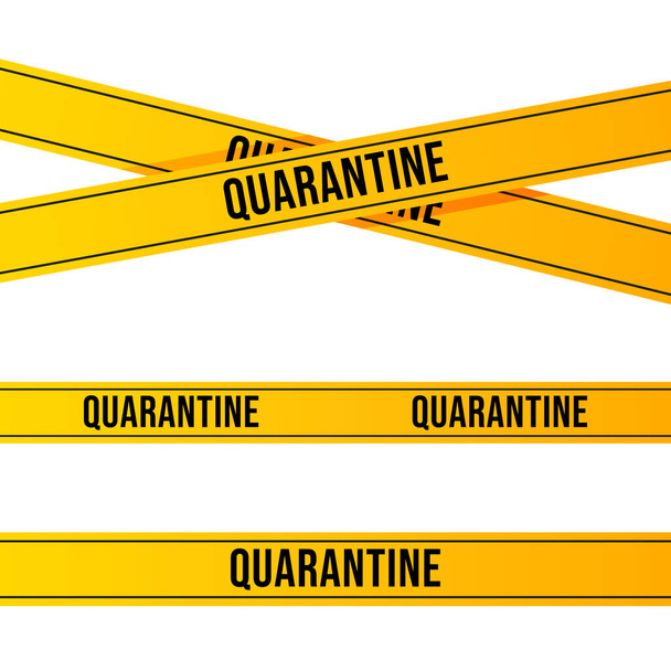 Yellow quarantine tape isolated on white background. Can be used with any bckground. - Вектор,изображение