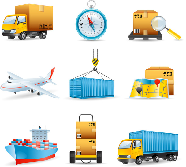 Logistické ikony - Vektor, obrázek